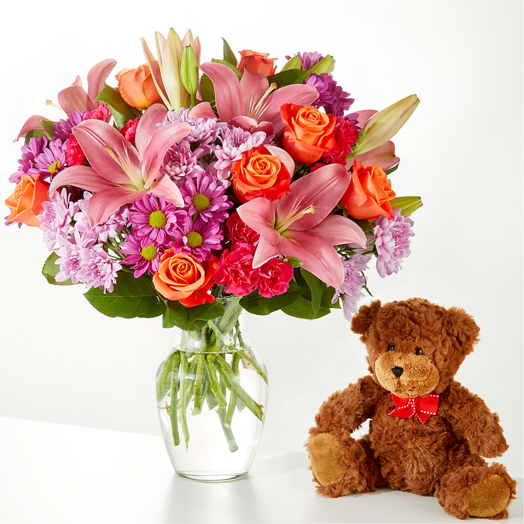 One and Only Bouquet and Bear Bundle – KEITH'S FLOWER SHOP, Mount Gilead OH