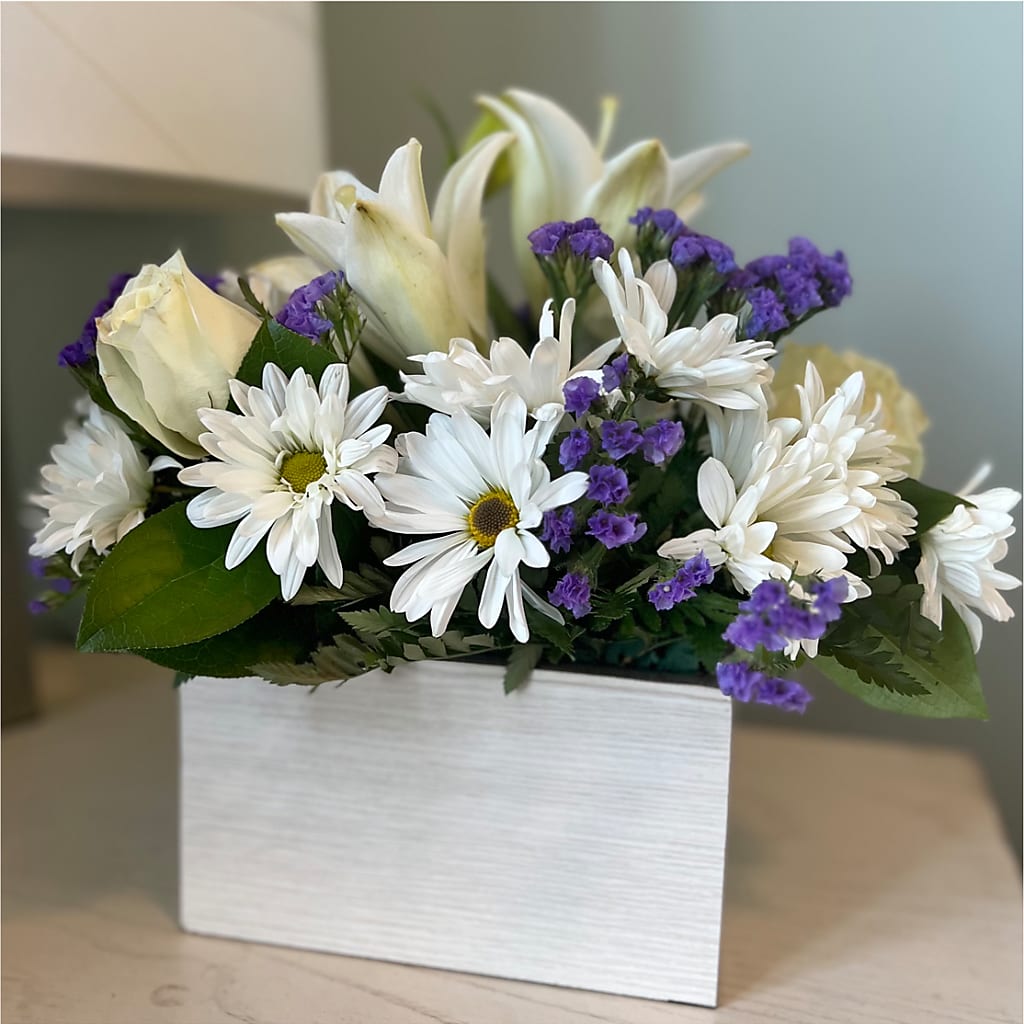 Beyond Blue Box Bouquet – KEITH'S FLOWER SHOP, Mount Gilead OH