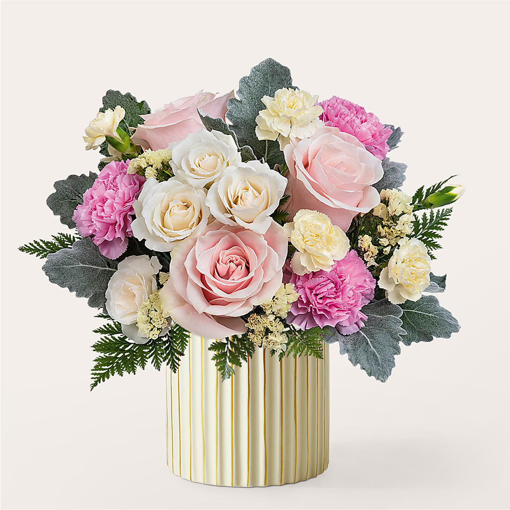 Blissful Moments Bouquet with Ivory Vase – KEITH'S FLOWER SHOP, Mount Gilead OH