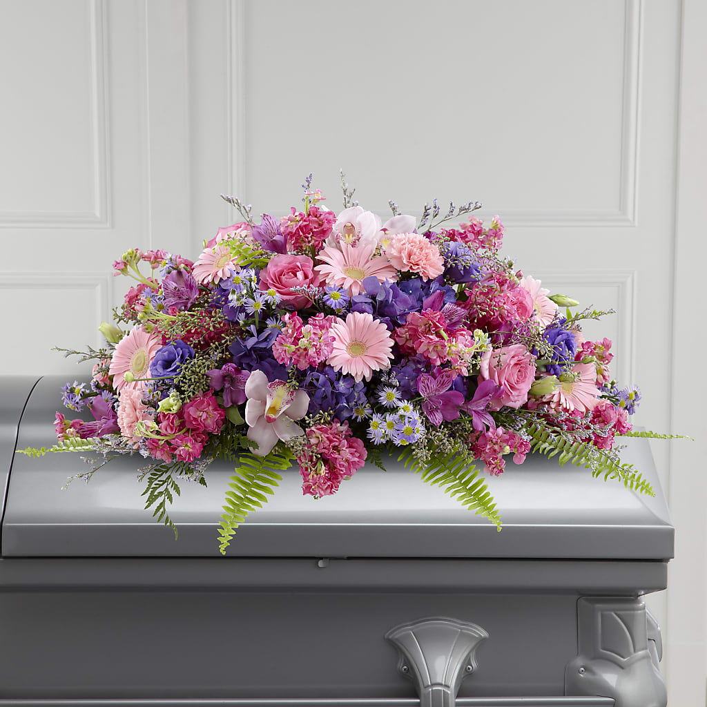 Glorious Garden Casket Spray – KEITH'S FLOWER SHOP, Mount Gilead OH