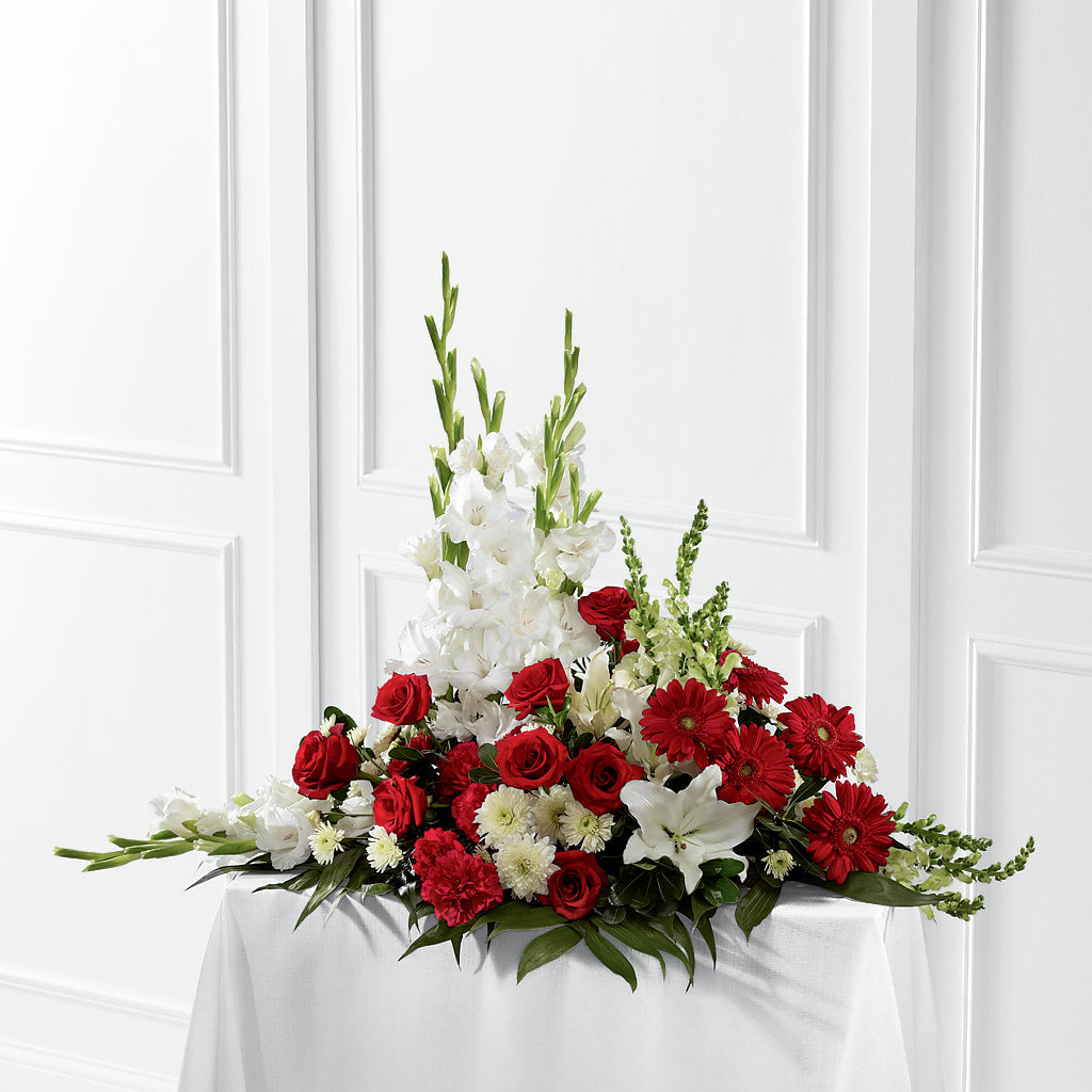 Crimson & White Arrangement – KEITH'S FLOWER SHOP, Mount Gilead OH