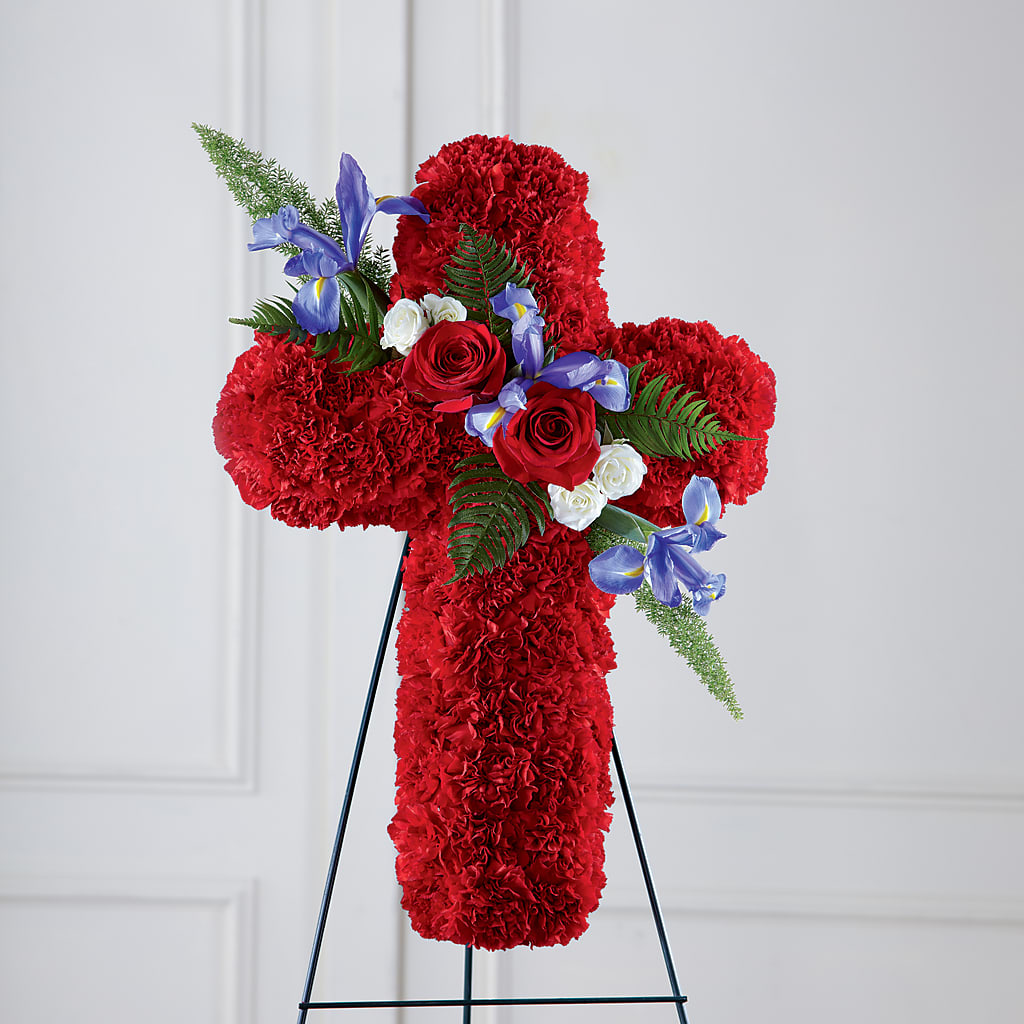 Faithful Hero Floral Cross – KEITH'S FLOWER SHOP, Mount Gilead OH