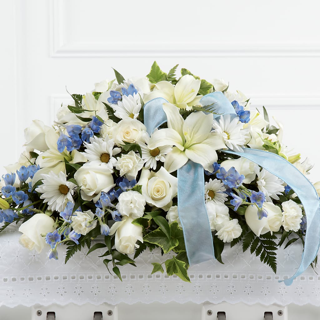 Tender Treasure Casket Spray – KEITH'S FLOWER SHOP, Mount Gilead OH