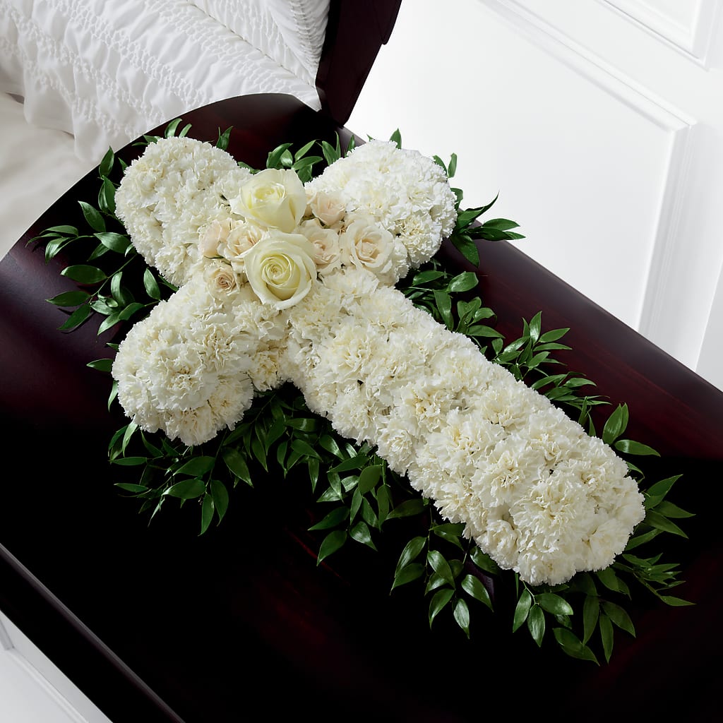 Peaceful Memories Casket Spray (Standard) – KEITH'S FLOWER SHOP, Mount Gilead OH