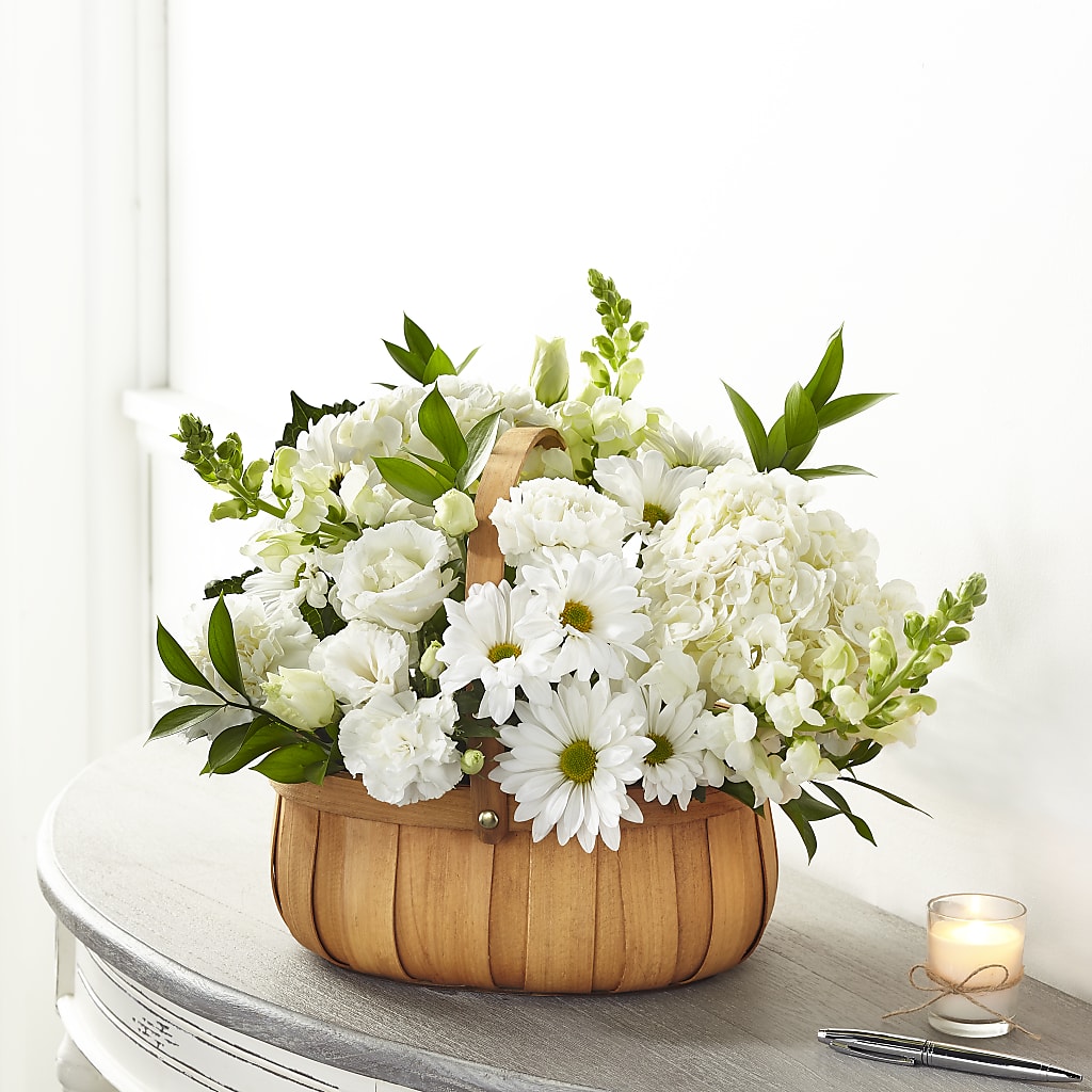 Pure Ivory Basket – KEITH'S FLOWER SHOP, Mount Gilead OH
