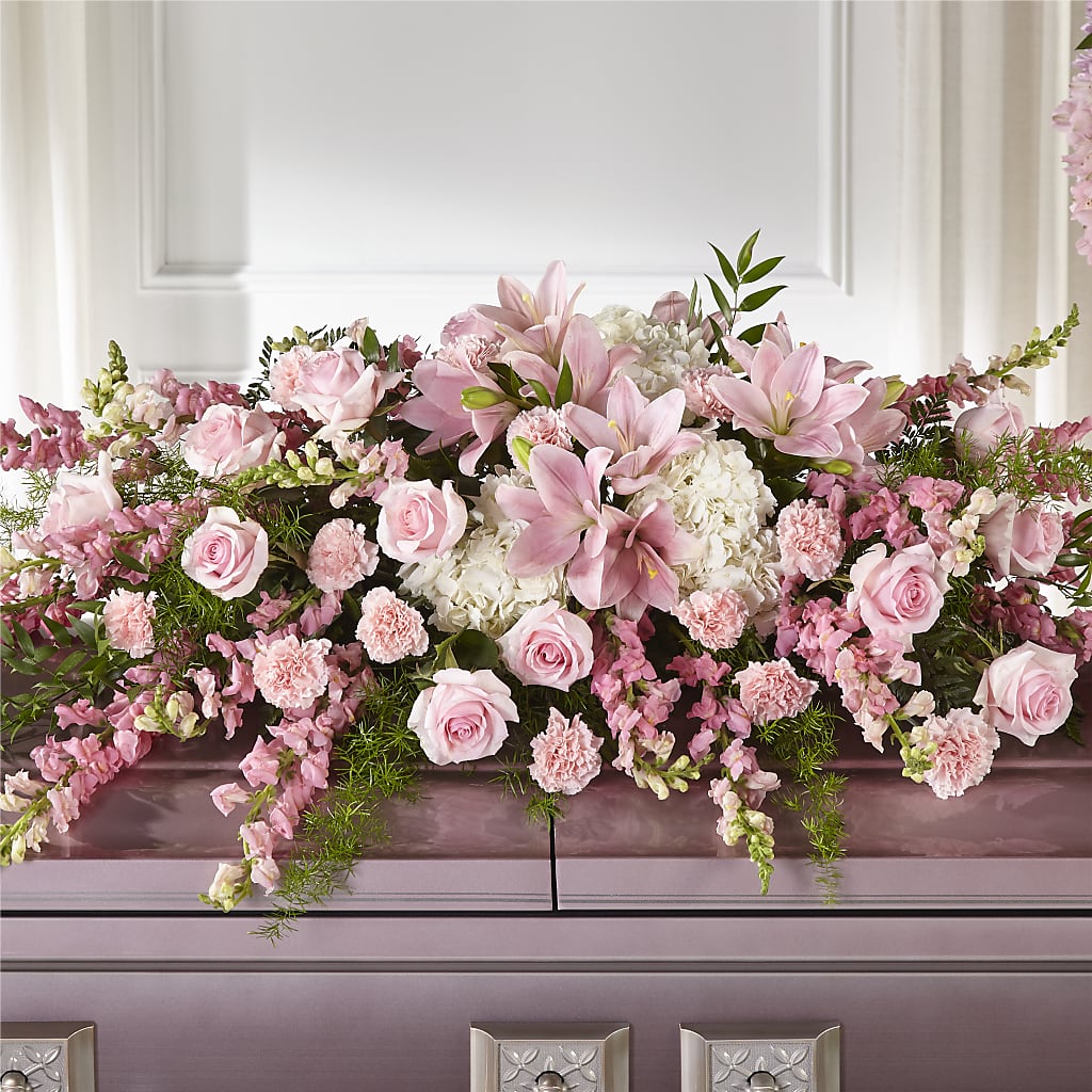 Life & Remembrance Casket Spray – KEITH'S FLOWER SHOP, Mount Gilead OH