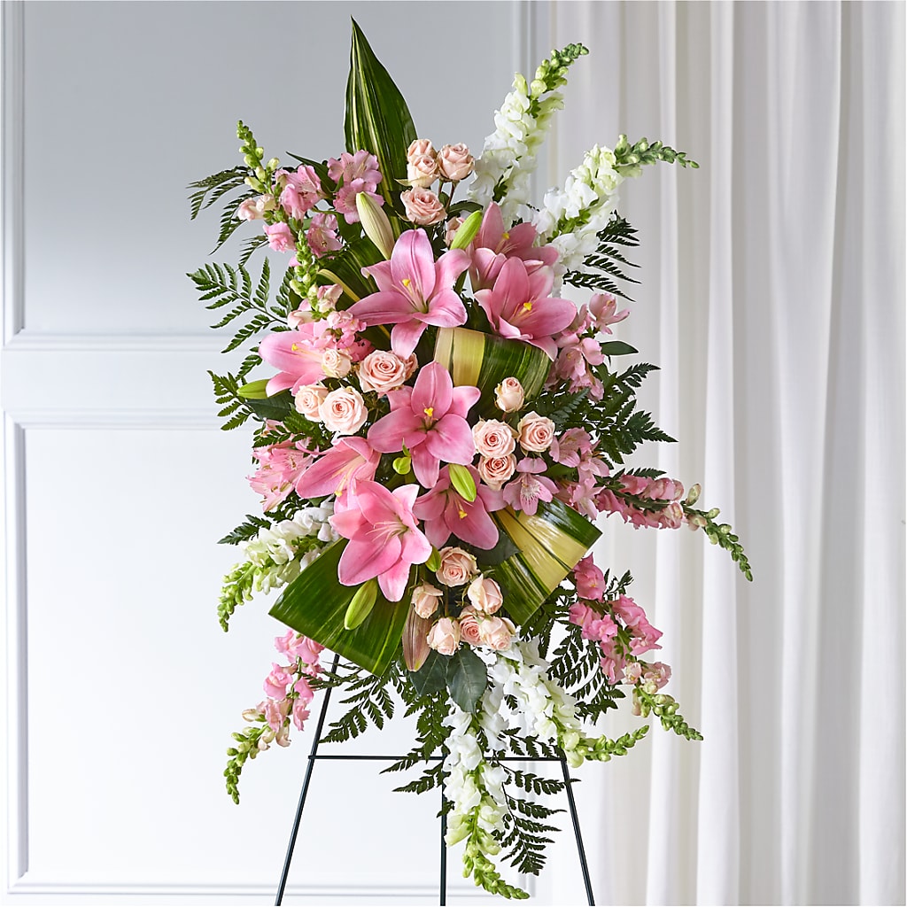 Elegant Embrace Standing Spray – KEITH'S FLOWER SHOP, Mount Gilead OH