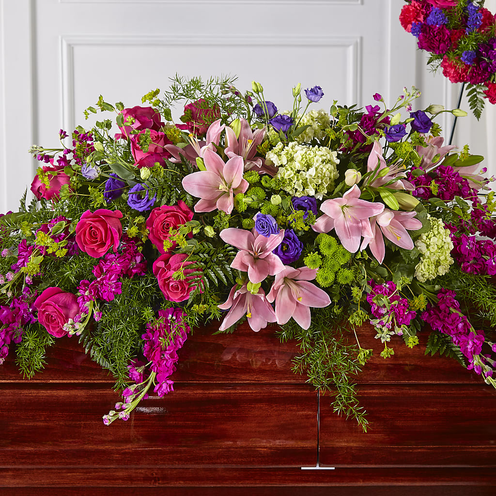 Radiant Tribute Casket Spray – KEITH'S FLOWER SHOP, Mount Gilead OH