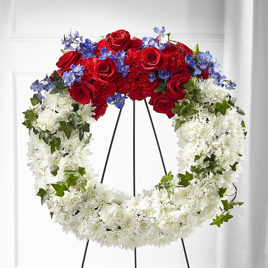 Patriotic Passion Wreath – KEITH'S FLOWER SHOP, Mount Gilead OH