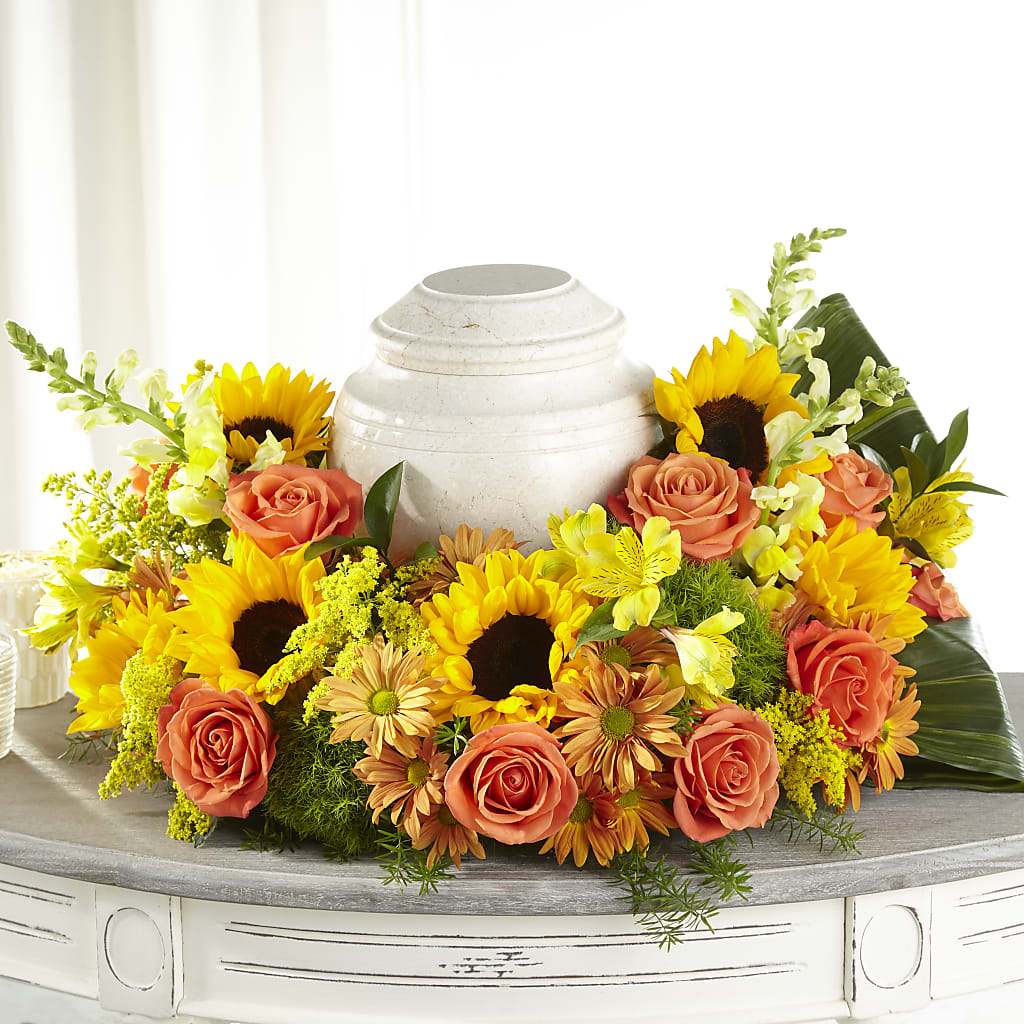 Faithful Sunflower Cremation Adornment – KEITH'S FLOWER SHOP, Mount Gilead OH