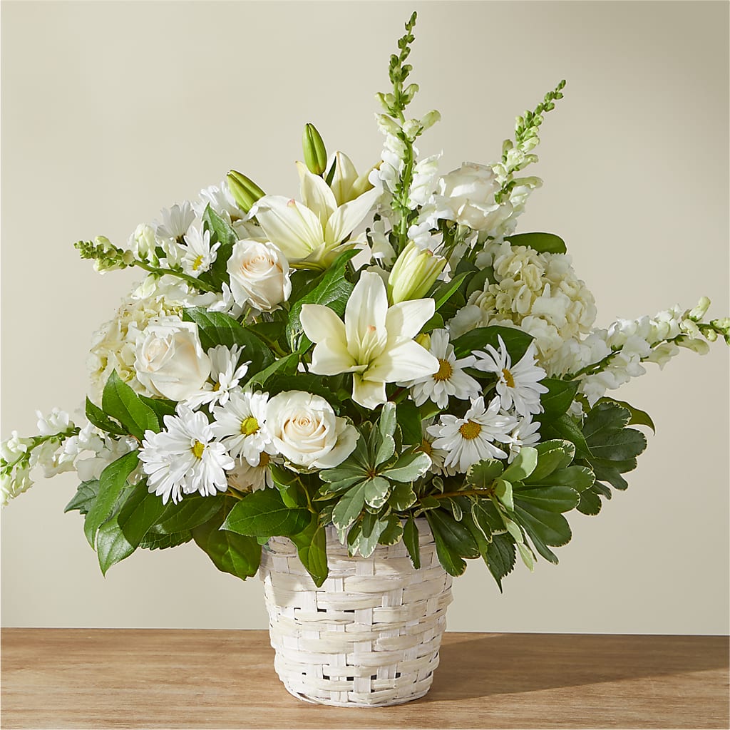 Ivory Elegance Floral Basket – KEITH'S FLOWER SHOP, Mount Gilead OH
