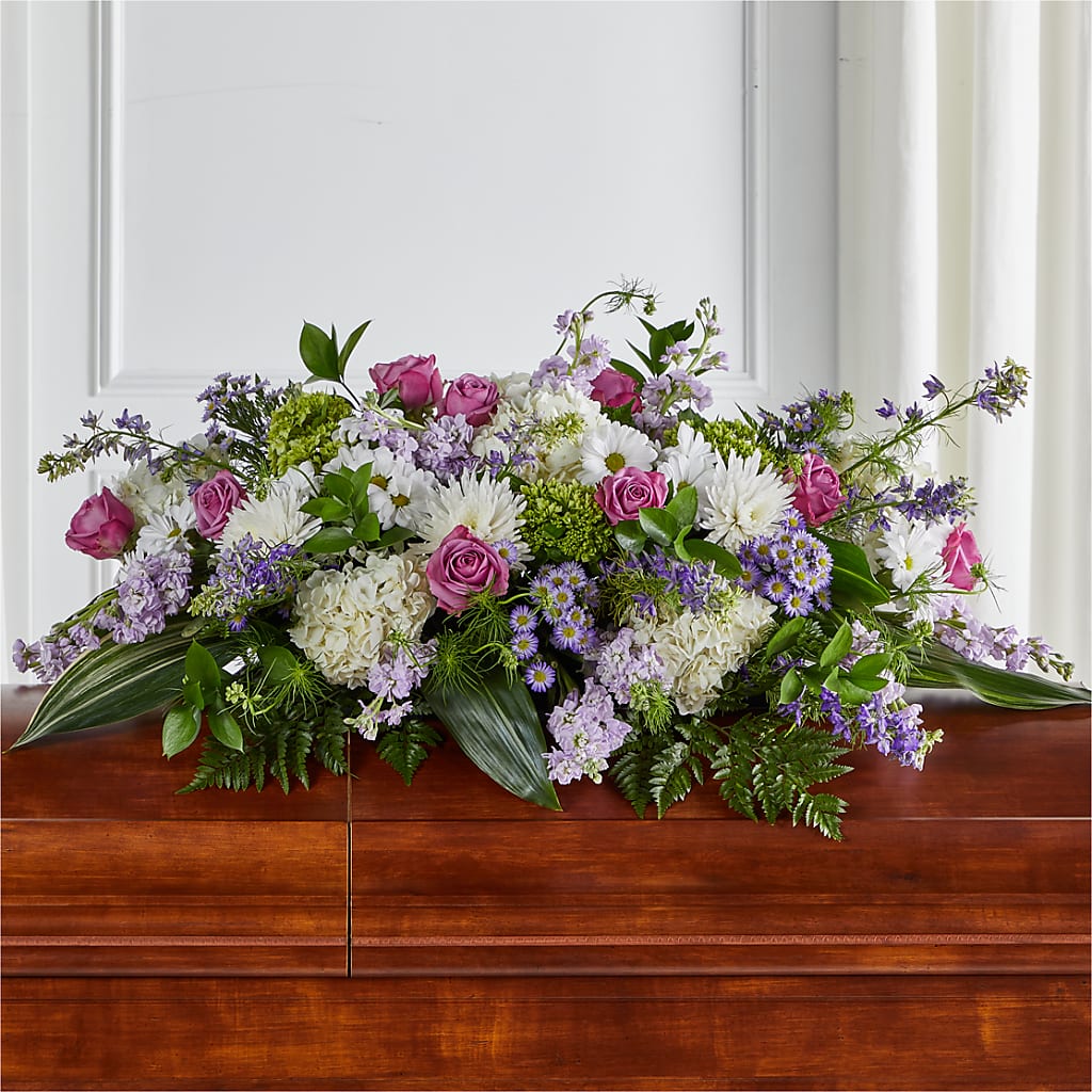 Meadows of Serenity Casket Spray – KEITH'S FLOWER SHOP, Mount Gilead OH