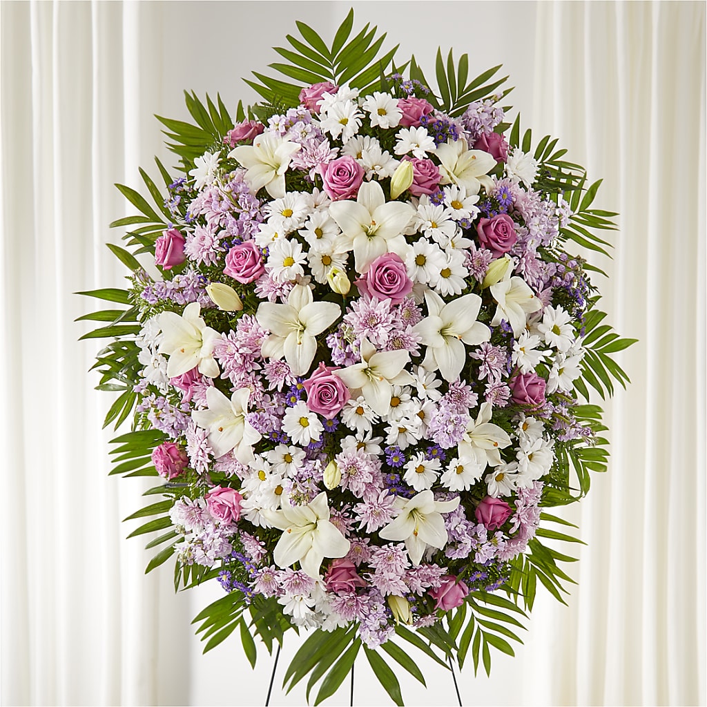 Surrounded by Love Standing Spray – KEITH'S FLOWER SHOP, Mount Gilead OH