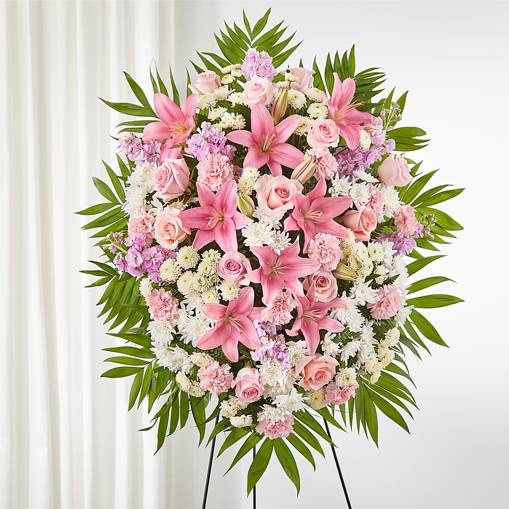Offering Solace Standing Spray – KEITH'S FLOWER SHOP, Mount Gilead OH