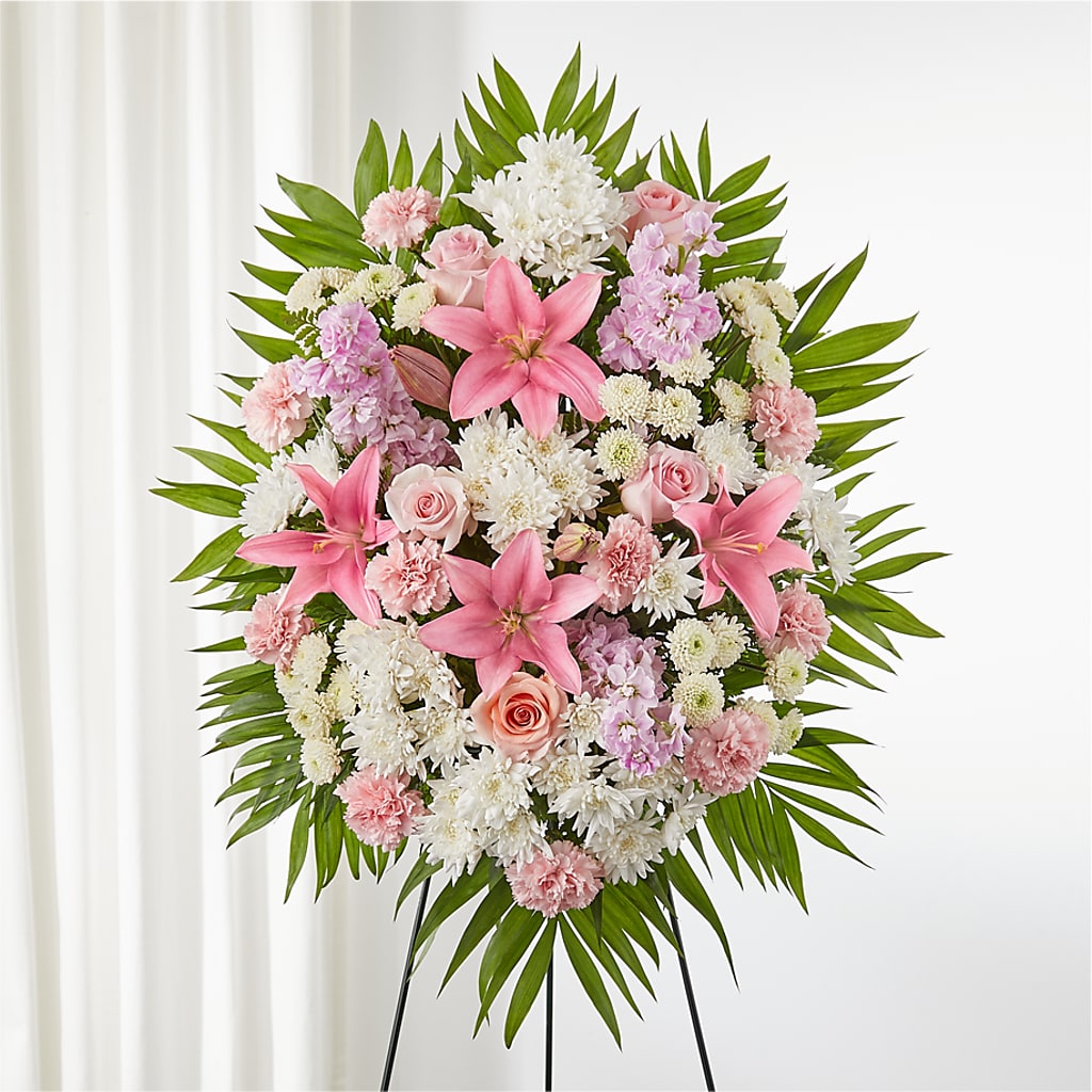 Offering Solace Standing Spray – KEITH'S FLOWER SHOP, Mount Gilead OH