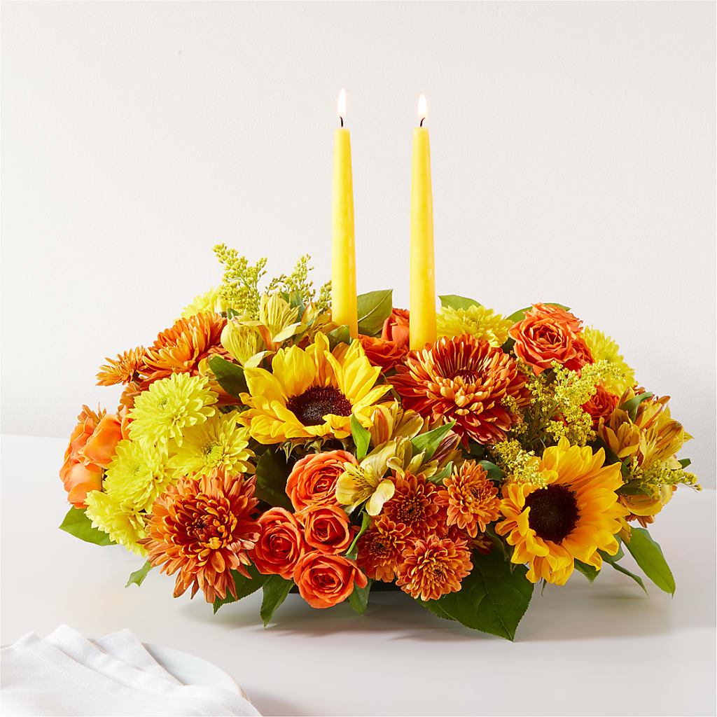 Autumn Harmony Centerpiece – KEITH'S FLOWER SHOP, Mount Gilead OH