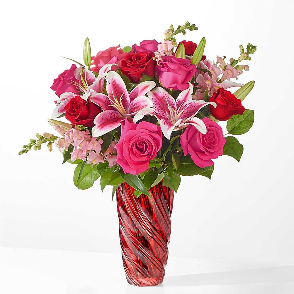 Always You Bouquet with Luxe Swirl Vase – KEITH'S FLOWER SHOP, Mount Gilead OH