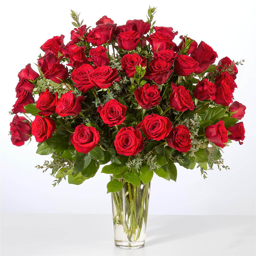 Forever Yours Fifty Stem Red Rose Bouquet – KEITH'S FLOWER SHOP, Mount Gilead OH