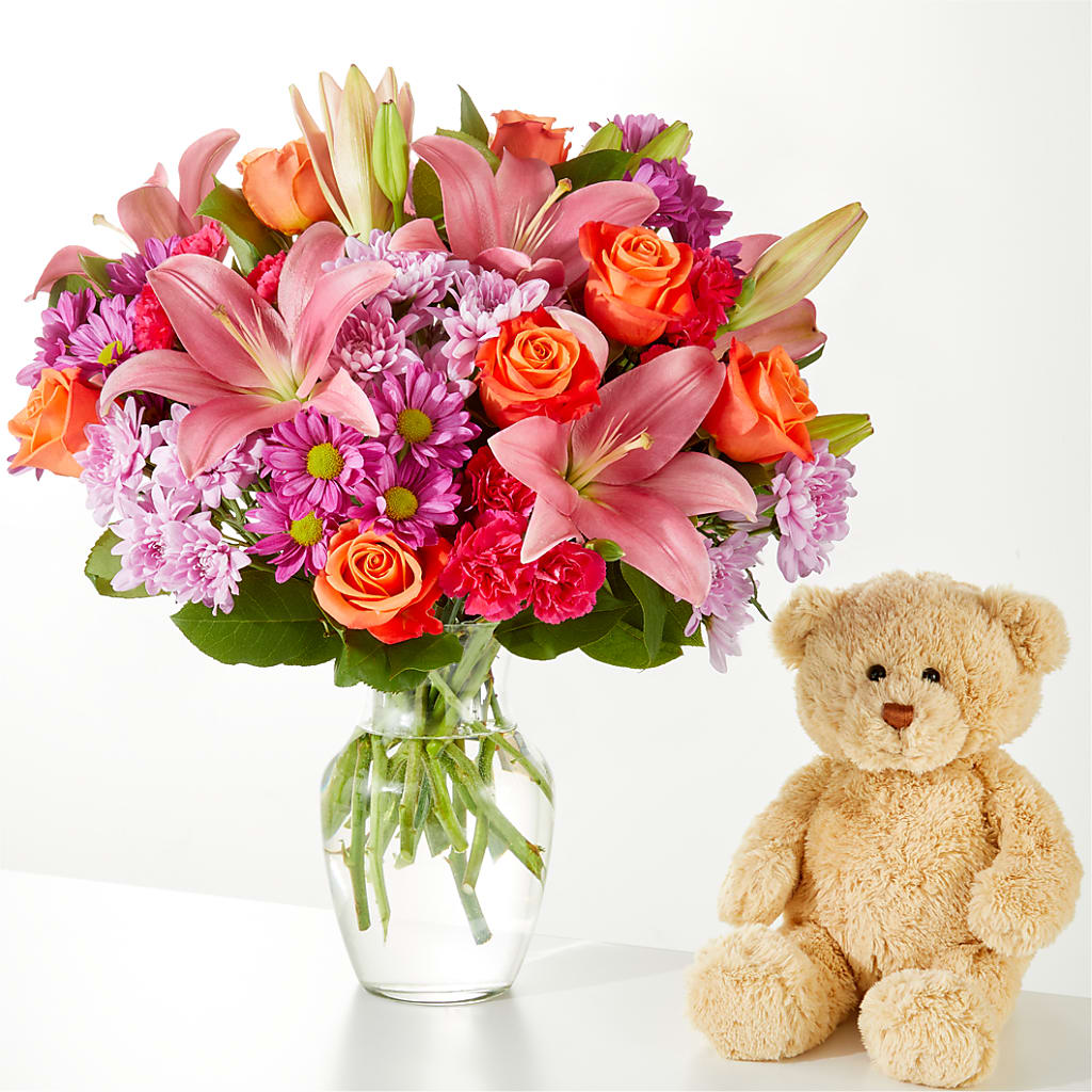 One and Only Bouquet and Bear Bundle – KEITH'S FLOWER SHOP, Mount Gilead OH