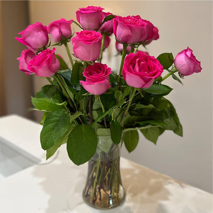 Long Stem Pink Rose Bouquet – KEITH'S FLOWER SHOP, Mount Gilead OH
