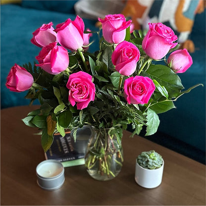 Long Stem Pink Rose Bouquet – KEITH'S FLOWER SHOP, Mount Gilead OH