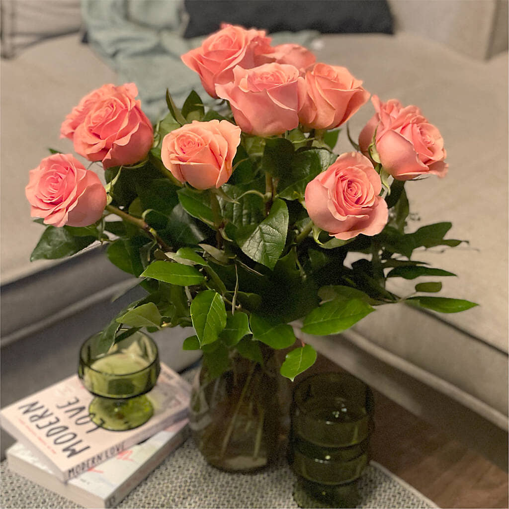 Long Stem Pink Rose Bouquet – KEITH'S FLOWER SHOP, Mount Gilead OH