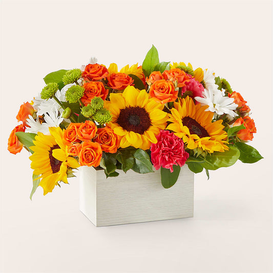 Sun-drenched Blooms Box Bouquet – KEITH'S FLOWER SHOP, Mount Gilead OH