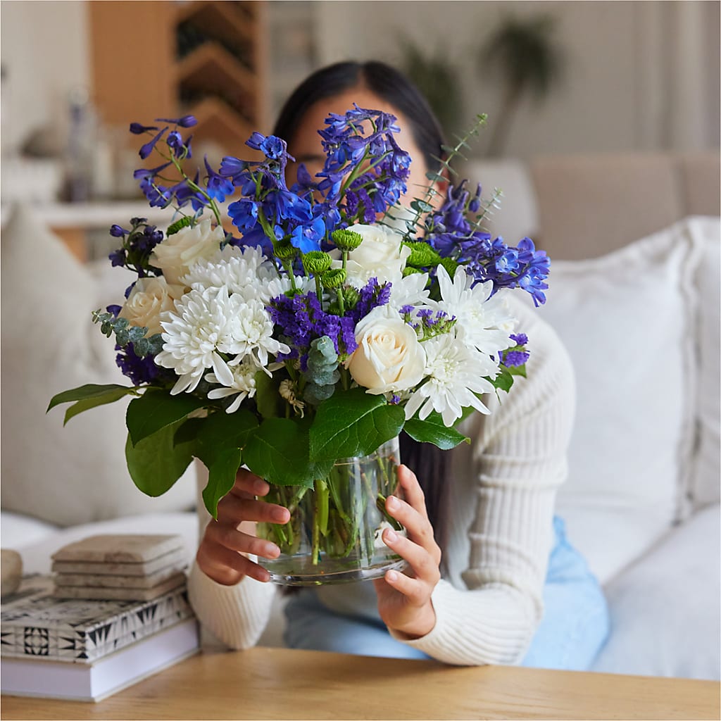 Cerulean Waves Bouquet – KEITH'S FLOWER SHOP, Mount Gilead OH