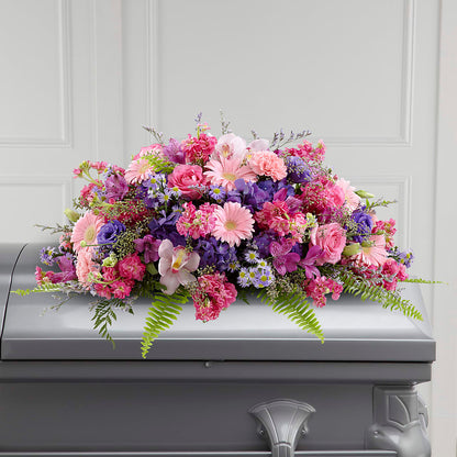 Glorious Garden Casket Spray – KEITH'S FLOWER SHOP, Mount Gilead OH