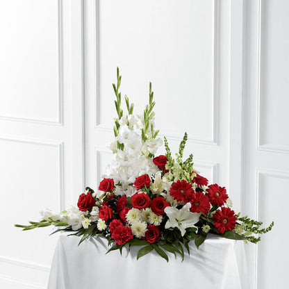 Crimson & White Arrangement – KEITH'S FLOWER SHOP, Mount Gilead OH