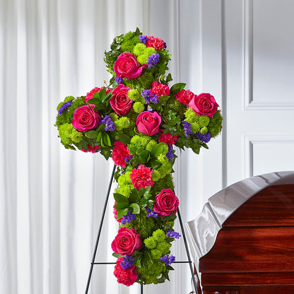 Tribute Rose Floral Cross – KEITH'S FLOWER SHOP, Mount Gilead OH