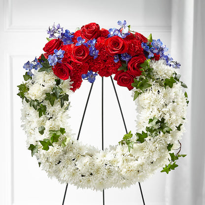 Patriotic Passion Wreath – KEITH'S FLOWER SHOP, Mount Gilead OH