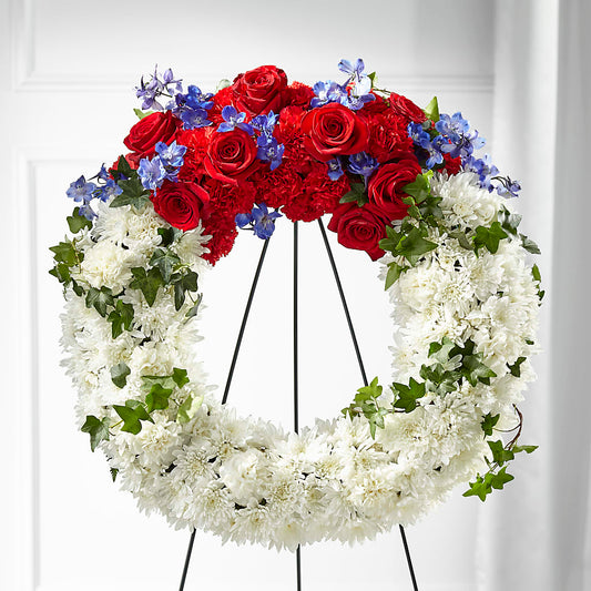 Patriotic Passion Wreath – KEITH'S FLOWER SHOP, Mount Gilead OH
