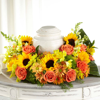 Faithful Sunflower Cremation Adornment – KEITH'S FLOWER SHOP, Mount Gilead OH