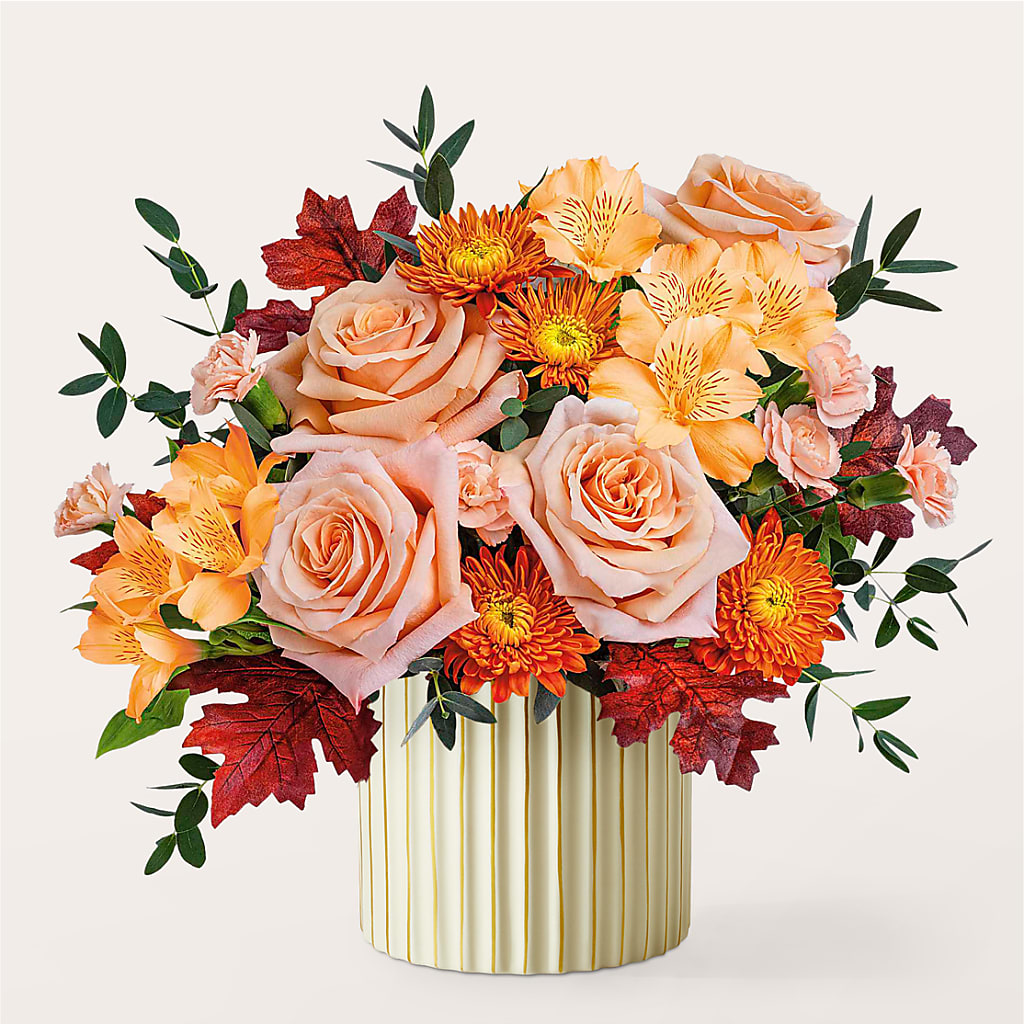 Spiced Latte Bouquet with Ivory Vase – KEITH'S FLOWER SHOP, Mount Gilead OH