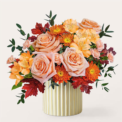 Spiced Latte Bouquet with Ivory Vase – KEITH'S FLOWER SHOP, Mount Gilead OH