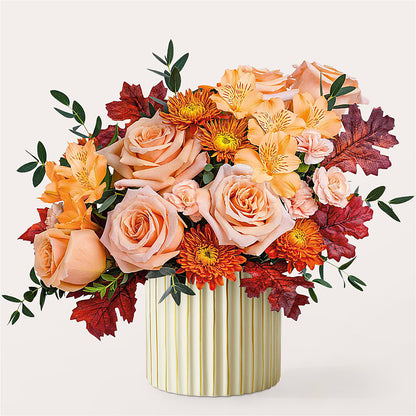 Spiced Latte Bouquet with Ivory Vase – KEITH'S FLOWER SHOP, Mount Gilead OH