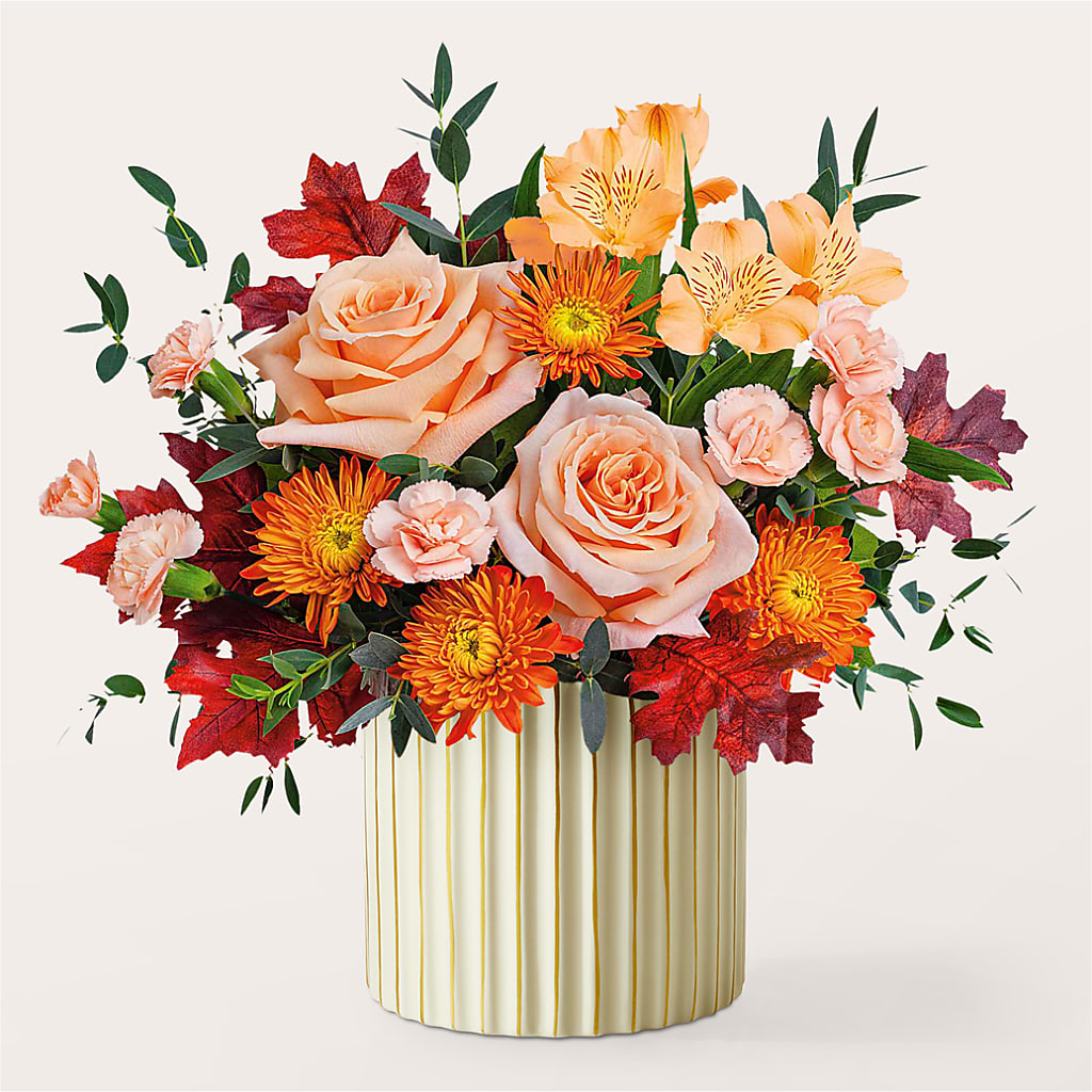 Spiced Latte Bouquet with Ivory Vase – KEITH'S FLOWER SHOP, Mount Gilead OH