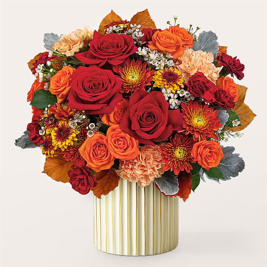 Merlot Bouquet with Ivory Vase – KEITH'S FLOWER SHOP, Mount Gilead OH