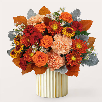 Merlot Bouquet with Ivory Vase – KEITH'S FLOWER SHOP, Mount Gilead OH