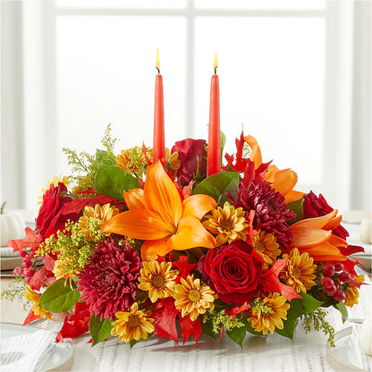 Autumn's Embrace Centerpiece – KEITH'S FLOWER SHOP, Mount Gilead OH