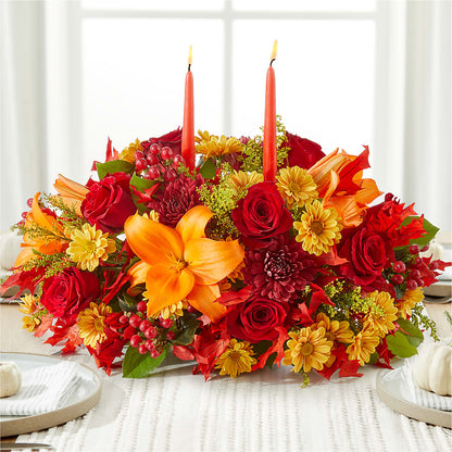 Autumn's Embrace Centerpiece – KEITH'S FLOWER SHOP, Mount Gilead OH