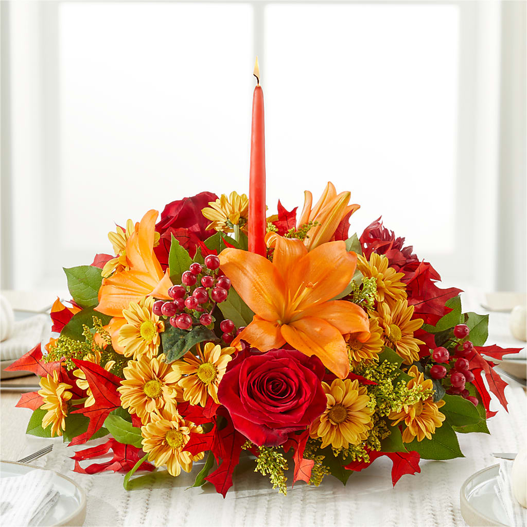 Autumn's Embrace Centerpiece – KEITH'S FLOWER SHOP, Mount Gilead OH