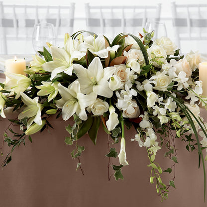 White Linen Arrangement – KEITH'S FLOWER SHOP, Mount Gilead OH