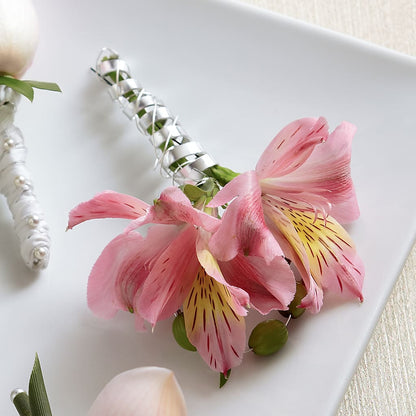 Pink Peruvian Lily Boutonniere – KEITH'S FLOWER SHOP, Mount Gilead OH