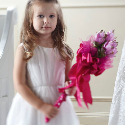 Sparkle Pink Flower Girl Bouquet – KEITH'S FLOWER SHOP, Mount Gilead OH