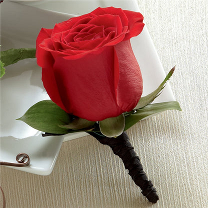 Red Rose Boutonniere – KEITH'S FLOWER SHOP, Mount Gilead OH