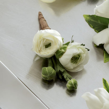 White Ranunculus Boutonniere – KEITH'S FLOWER SHOP, Mount Gilead OH